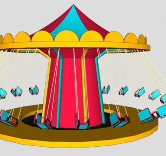 转转飞船儿童游乐设施SU模型下载_sketchup草图大师SKP模型