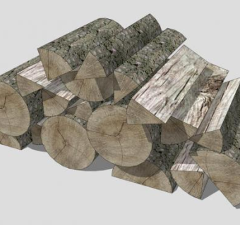 农家乐木柴SU模型下载_sketchup草图大师SKP模型