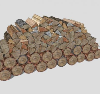 农家乐劈柴农具SU模型下载_sketchup草图大师SKP模型