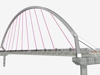 跨海吊桥大桥SU模型下载_sketchup草图大师SKP模型