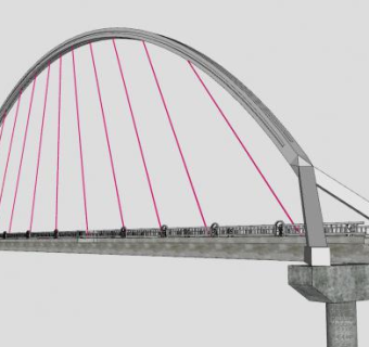 跨海吊桥大桥SU模型下载_sketchup草图大师SKP模型