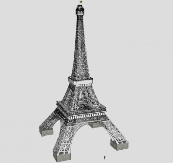 埃菲尔铁塔建筑sketchup模型下载_sketchup草图大师SKP模型
