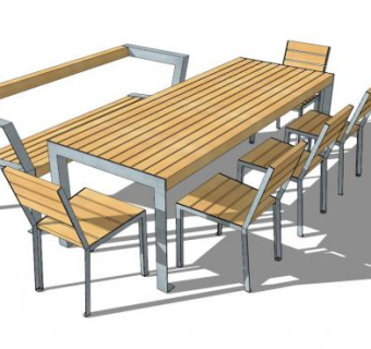 户外桌椅餐桌SU模型下载_sketchup草图大师SKP模型