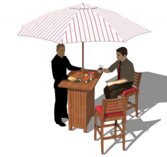 户外座椅遮阳伞sketchup模型下载_sketchup草图大师SKP模型