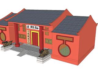 中式寺庙建筑sketchup模型下载_sketchup草图大师SKP模型