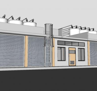 现代卷门住宅建筑SU模型下载_sketchup草图大师SKP模型