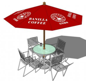 咖啡户外藤编座椅SU模型下载_sketchup草图大师SKP模型