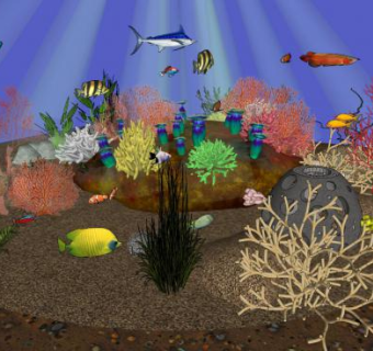 海底世界海鱼珊瑚海星SU模型下载_sketchup草图大师SKP模型