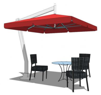 遮阳伞户外桌椅组合SU模型下载_sketchup草图大师SKP模型