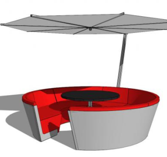 遮阳伞室外沙发组合SU模型下载_sketchup草图大师SKP模型