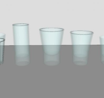 常见的玻璃杯水杯SU模型下载_sketchup草图大师SKP模型