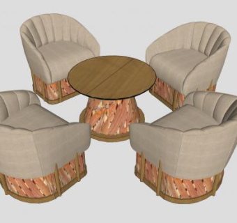 休闲桌椅家具沙发椅SU模型下载_sketchup草图大师SKP模型