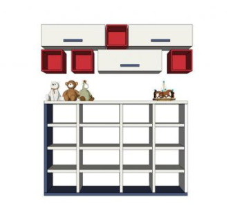 白色儿童柜子SU模型下载_sketchup草图大师SKP模型