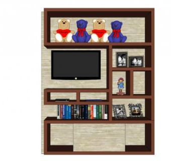 儿童电视柜SU模型下载_sketchup草图大师SKP模型