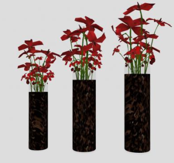 插花花瓶SU模型下载_sketchup草图大师SKP模型