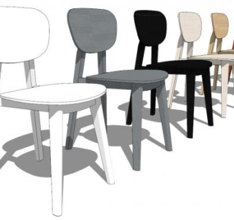 多个颜色儿童椅SU模型下载_sketchup草图大师SKP模型
