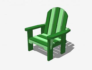 绿色条纹儿童椅子SU模型下载_sketchup草图大师SKP模型
