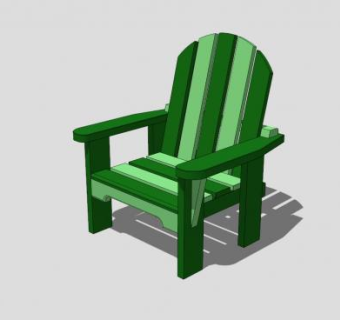 绿色条纹儿童椅子SU模型下载_sketchup草图大师SKP模型