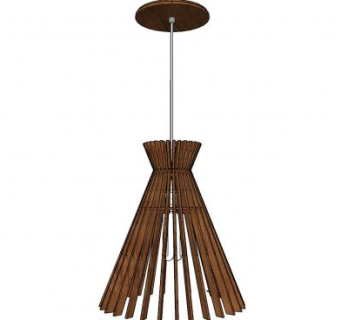 木艺吊灯装饰灯SU模型下载_sketchup草图大师SKP模型