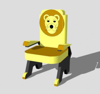 狮子儿童椅子SU模型下载_sketchup草图大师SKP模型