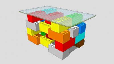儿童积木桌子SU模型下载_sketchup草图大师SKP模型