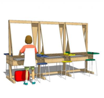 儿童画板桌椅组合SU模型下载_sketchup草图大师SKP模型
