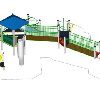 儿童场地设施滑梯SU模型下载_sketchup草图大师SKP模型