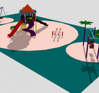 儿童游乐场场地设计SU模型下载_sketchup草图大师SKP模型