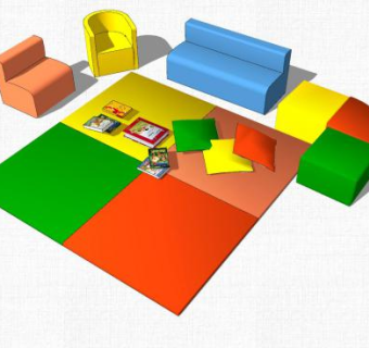 儿童坐凳垫子SU模型下载_sketchup草图大师SKP模型