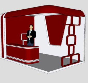 现代简约展厅SU模型下载_sketchup草图大师SKP模型