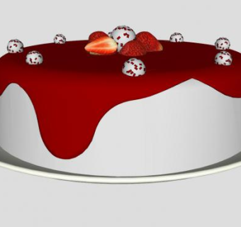 草莓奶油蛋糕SU模型下载_sketchup草图大师SKP模型