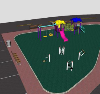 街边儿童游乐场SU模型下载_sketchup草图大师SKP模型
