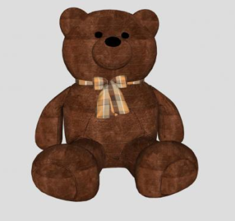 熊娃娃布娃娃儿童玩具SU模型下载_sketchup草图大师SKP模型