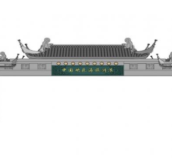 徽派马头墙门头SU模型下载_sketchup草图大师SKP模型