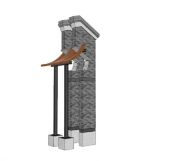 徽派马头墙小品SU模型下载_sketchup草图大师SKP模型