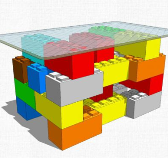 儿童桌子积木桌子SU模型下载_sketchup草图大师SKP模型
