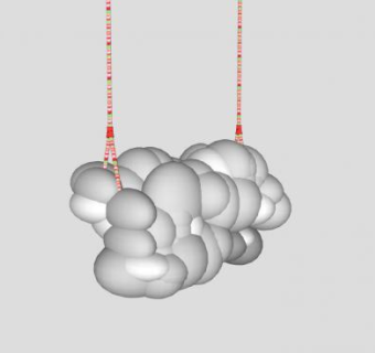 云朵装饰吊灯SU模型下载_sketchup草图大师SKP模型