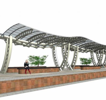 公园张拉膜sketchup模型下载_sketchup草图大师SKP模型