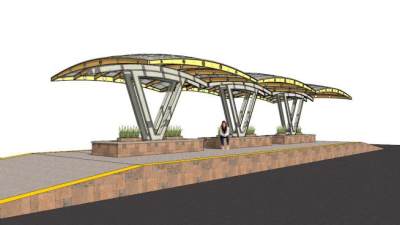 公园张拉膜座椅SU模型下载_sketchup草图大师SKP模型