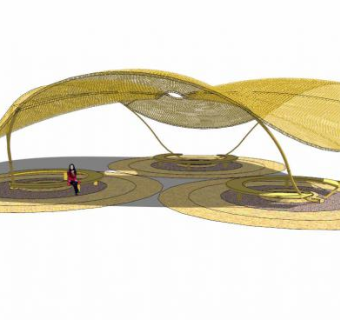 户外张拉膜结构SU模型下载_sketchup草图大师SKP模型