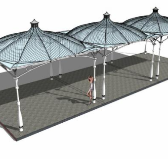 膜状构筑物SU模型下载_sketchup草图大师SKP模型