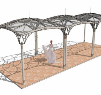 欧式张拉膜SU模型下载_sketchup草图大师SKP模型
