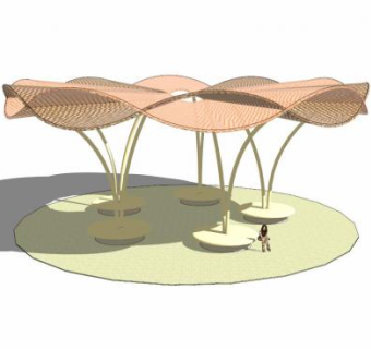 室外张拉膜SU模型下载_sketchup草图大师SKP模型