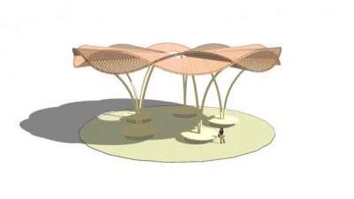 室外张拉膜SU模型下载_sketchup草图大师SKP模型