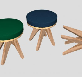 木制凳子坐凳SU模型下载_sketchup草图大师SKP模型