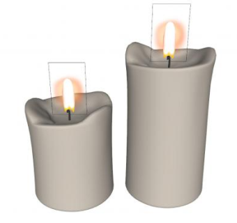 燃烧的白蜡烛SU模型下载_sketchup草图大师SKP模型