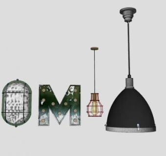 工业风格吊灯sketchup模型下载_sketchup草图大师SKP模型