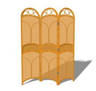 欧式屏风木隔断SU模型下载_sketchup草图大师SKP模型