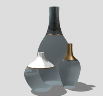 装饰摆件花瓶SU模型下载_sketchup草图大师SKP模型