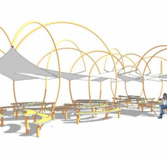 张拉膜座椅SU模型下载_sketchup草图大师SKP模型